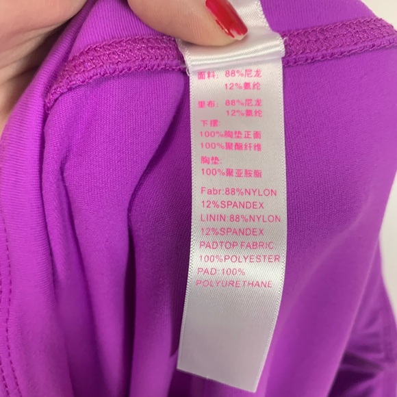 Firm ABS Womens Leggings Size 2Xl Active Workout Comfort Purple Atheisure Bright - Picture 9 of 10